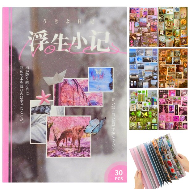 Libro de stickers Dreamcore 30 páginas japonés retro brillante y mate
