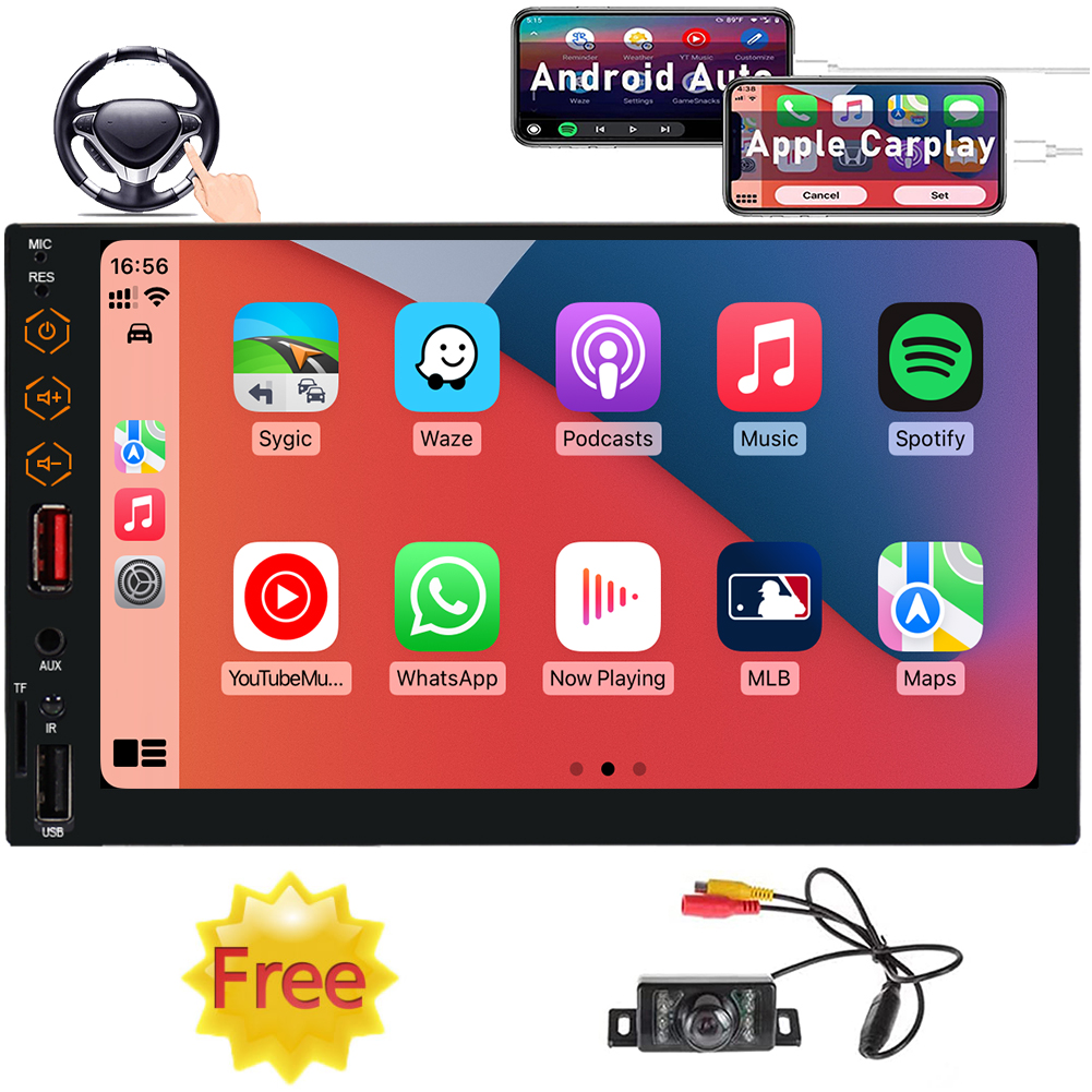 Android Auto Car Stereo Backup Camera Double Din Radio with Apple