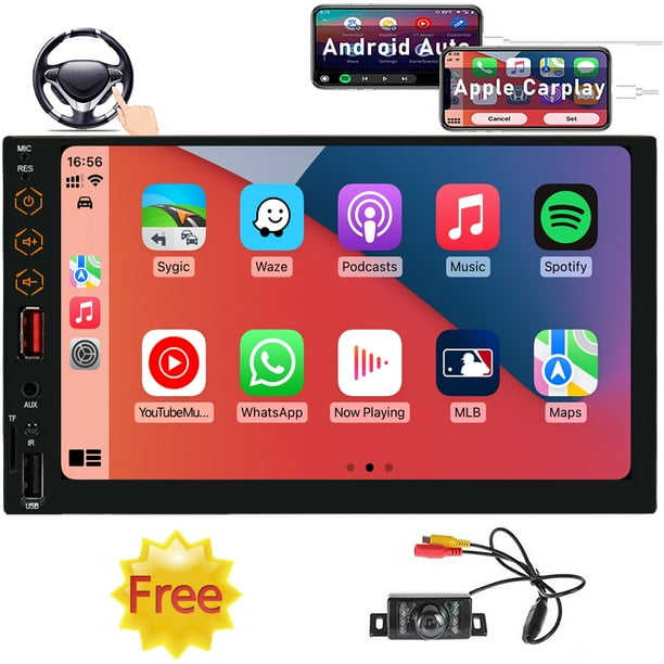Android Auto Car Stereo Backup Camera Double Din Radio with Apple Carplay Bluetooth Head Unit In