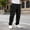 Black, variant on Men Cargo Long Pants Adjusted Waist Drawstring Angle Pockets Casual Bottom Wear