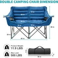 thumbnail image 5 of Bronkige  Double Camping Chair for 2 Person - Oversized Padded Folding Loveseat - Portable Camping Couch Heavy Duty Lawn Chairs for Outdoor Beach - Support 500LBS, 5 of 7