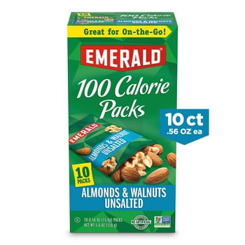 Emerald Nuts, Natural Walnuts & Almonds, 100 Calorie Packs, 10 Ct, 5.6 Oz