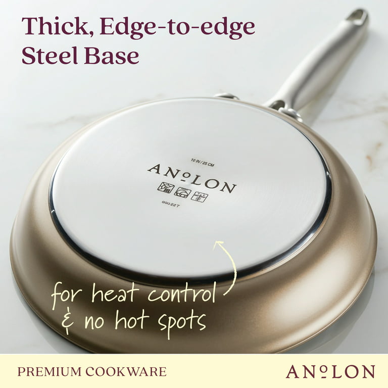 Anolon Advanced Hard Anodized Nonstick Cookware Pots and Pans Set, 3 Piece,  Bronze