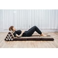 thumbnail image 3 of Leewadee Comfortable Japanese Floor Mattress - Thai Floor Bed With Triangle Cushion - Futon Mattress - XL Extra Wide Thai Massage Mat,  Black Orange, Kapok Filling, 3 of 8