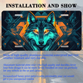 thumbnail image 3 of 1 Pcs 2D Flat License Plate Covers & Frames, Wolf with Tech Background For Decorative Front, Waterproof For Decoration Aluminum License Plate Covers & Frames Cover For Men Women, 12" X 6", 3 of 7