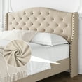 thumbnail image 5 of EastVita King Size Platform Bed Frame Upholstered Diamond Tufted Platform Bed, King, Beige, 5 of 6