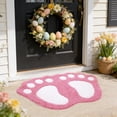 thumbnail image 6 of Orangide Easter Footprints Bath Mat, Bunny Paw Print Non Slip Rug for Front Door, Soft Absorbent Shower Mat for Bathroom, Spring Washable Floor Decor for Home Entryway, 6 of 6