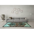 thumbnail image 3 of Ahgly Company Indoor Square Persian Light Blue Traditional Area Rugs, 5' Square, 3 of 4