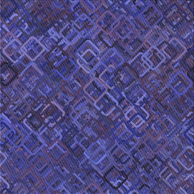 Ahgly Company Tapis d'Intérieur Lavable en Machine Carré Bleu Transitionnel, 8 Pieds Carré