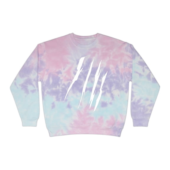 Effete Feline Claw Marks Scratch Unisex Tie-Dye Sweatshirt