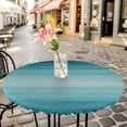 thumbnail image 3 of Ombre Green Blue Elastic Fitted Round Table Cover Abstract Art Waterproof Outdoor Tablecloth for Holiday Party, Picnic, Patio & Dining Fits Tables Up to 36"-44", 3 of 8
