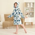thumbnail image 2 of FORMRS Niños Bathrobe Unisex Hooded Robe Soft Plush Pajamas Sleepwear, Size 2-3T, Green Geometric Pattern, 2 of 7