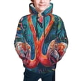 thumbnail image 2 of Bingfone Romantic Flamingo Pair Pattern Youth Classic Hoodies Soft Hooded Pullover Sweatshirts for Girls and Boys, 2 of 6
