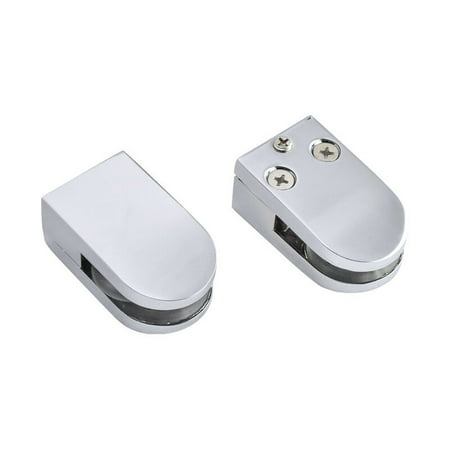 

GROOFOO 2 Pcs Glass Clamp Bathroom Stair Column Glass Fixing Clip Zinc Alloy Glass Clip Shelf Bracket Fixing Mirror Bracket for 5-10mm Thick Glass