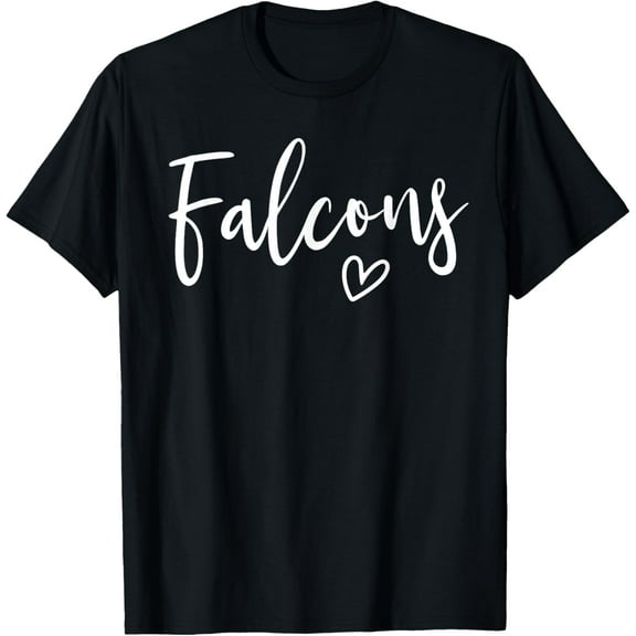 Falcons High School Falcons Sports Team Women's Falcons T-ShirtMen and women, White Black T-shirt, size: Extra large S-4XL