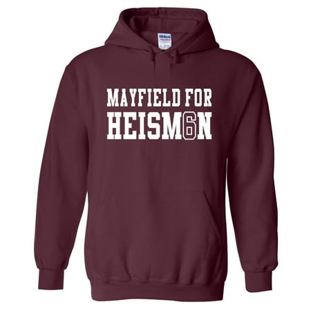 Oklahoma Sooners Mens Sweatshirts - MAROON Baker Mayfield Oklahoma Heisman Hooded Sweatshirt