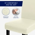 thumbnail image 3 of Subrtex Modern PU Leather Dining Chairs Set of 4, Upholstered Parsons Chairs for Kitchen & Dining Room, White, 3 of 7