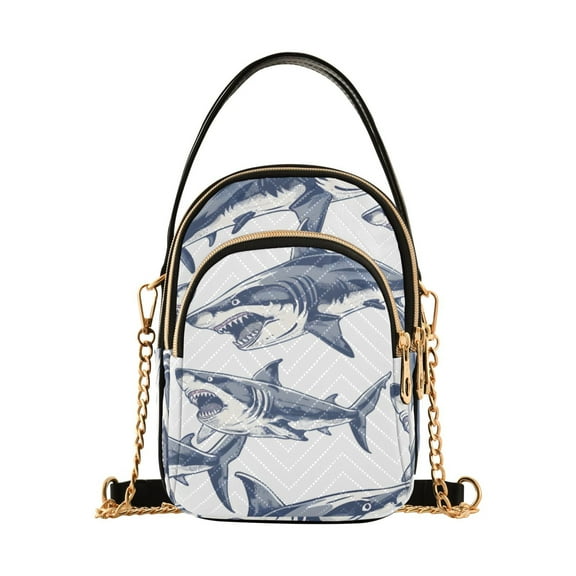 joogoo Women Shark Chain Crossbody Bags Shoulder Handbag Phone Purse