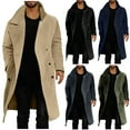 thumbnail image 4 of Ahdbta Men's Peacoats Fall Winter Long Sleeve Notch Lapel Outwears Double Breasted Solid Color Warm Coats with Pockets, 4 of 4
