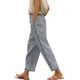 thumbnail image 1 of Pantalones largos de encaje para mujer: cintura elástica con cordón, palazzo/pierna ancha, poliéster, bolsillos, aptos para todas las estaciones, talla real., 1 of 8