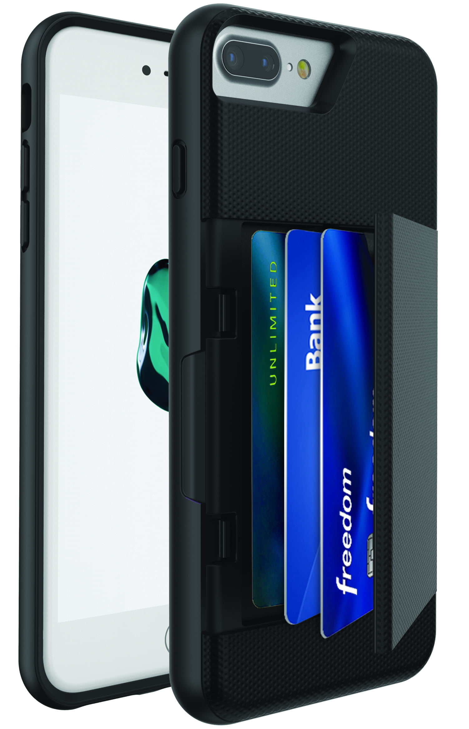 Plateau Beperken Onzeker Blackweb iPhone 6 & 7 Phone Case with Card Holder & Stand, Black -  Walmart.com