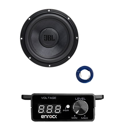 JBL 10" 1350 Watt High Performance Automotive Car Audio Subwoofer, Bass Knob with Digital Voltmeter with Wire