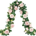 thumbnail image 2 of Adapan 1PC Artificial Rose Vine Garland,Faux Hanging Flowers for Wedding Arch, Garden Backdrop & Home Wall Decoration, Pink,Pink, 2 of 7