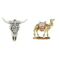 thumbnail image 1 of Escultura de pared con cabeza de toro, decoración de pared de resina con cabeza de , figura de camello, adornos con patrón moderno para sala de es, 1 of 8
