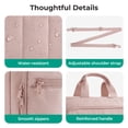 thumbnail image 5 of BAGSMART 17.3" Laptop Bag Briefcase, Computer Messenger Bag, Business Work Travel Laptop Shoulder Bag, Carrying Handbag Laptop Sleeve Case for Women & Men, Quilted Pink, 5 of 6
