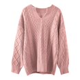 thumbnail image 3 of Cathalem WoWomens Oversized Sweaters Casual Loose Ribbed Knit Solid Soft Pullover Sweater Tops,Pink XL, 3 of 4