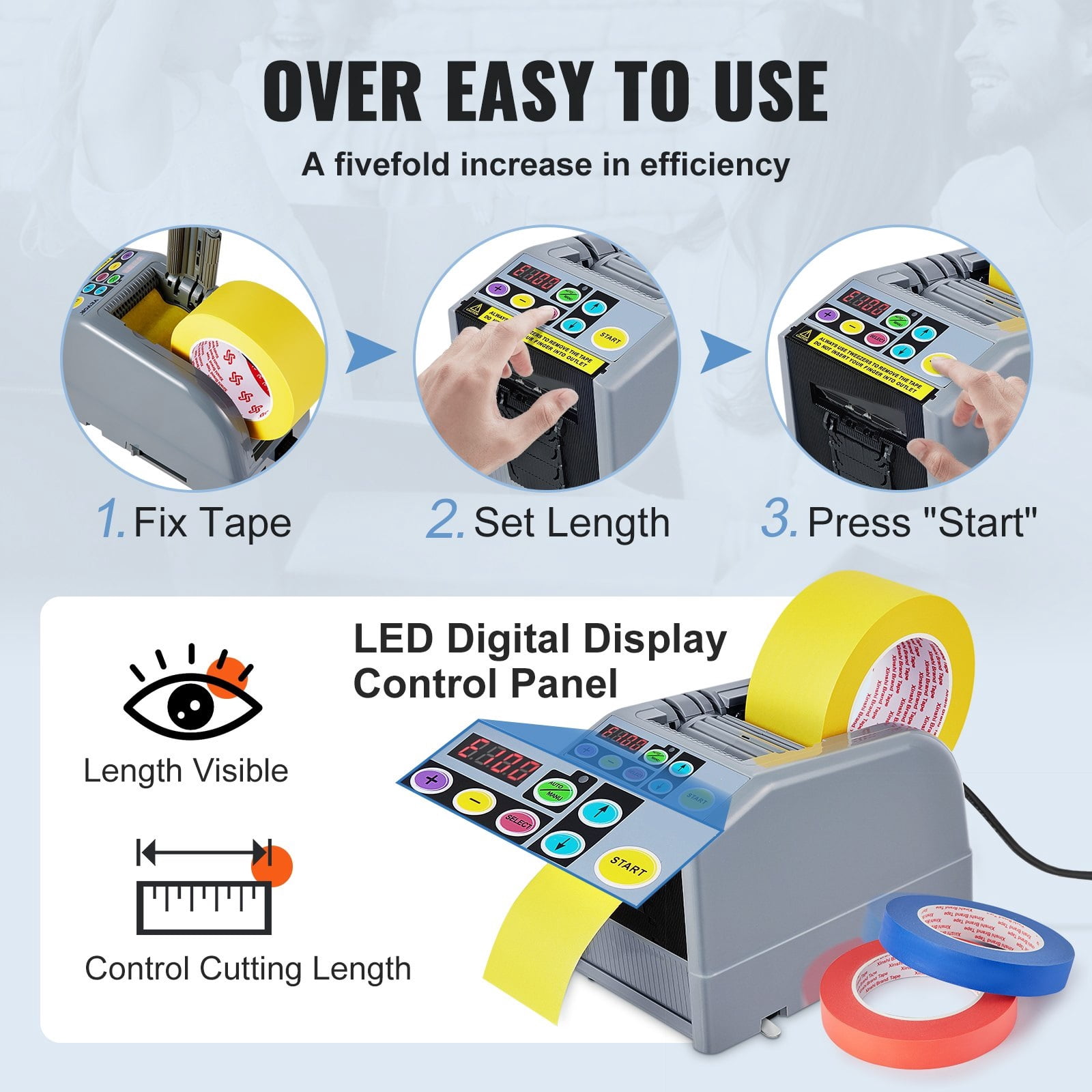 Automatic Electric Tape Dispenser Adhesive Cutter Packaging Machine ,Security