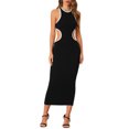 thumbnail image 1 of INSPIRE CHIC  Women's Racerback Dress Hollow Out Sleeveless Bodycon Tank Dresses Medium Apricot, 1 of 5