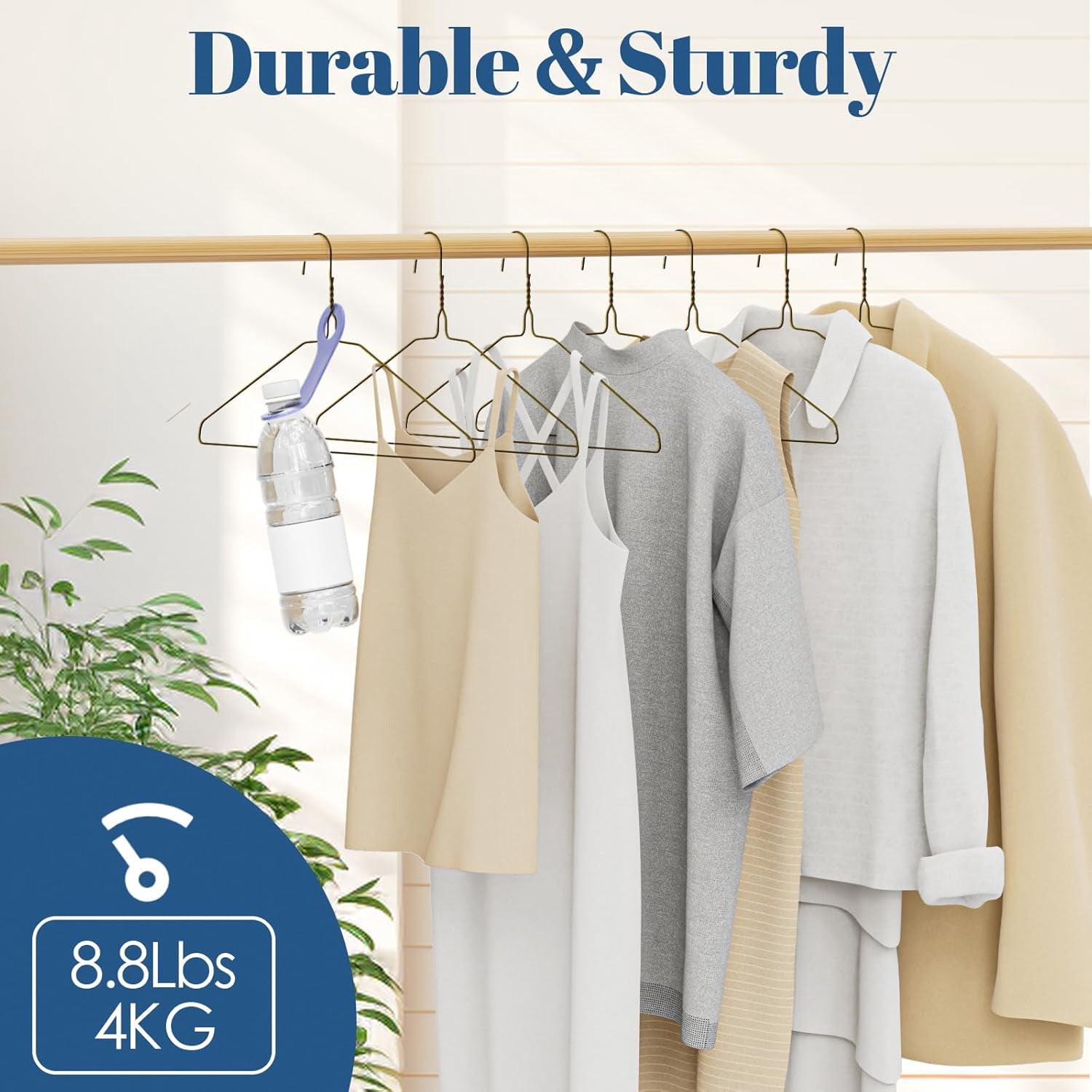 SPECILITE 18in Wire Metal Clothes Hangers Bulk 100 Pack, Space Saving, Ultra Thin for Large Size Suits, Coats, Bronze