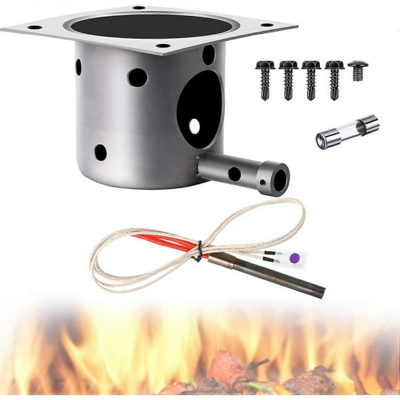 Mudder Fire Burn Pot and Hot Rod Igniter Kit Replacement Parts, Pit Pellet Grill Plus Screws and Fuses