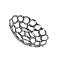 thumbnail image 1 of Urban Trends Collection 35310 12.5 x 2.75 x 12.5 in. Ceramic Round Concave Tray with Perforated & Chainlink Design, Polished Chrome Finish - Silver, Small, 1 of 1