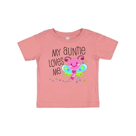 

Inktastic My Auntie Loves Me- cute dragonfly Boys or Girls Baby T-Shirt