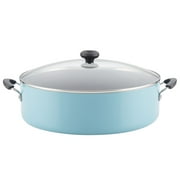 Farberware 14" Easy Clean Nonstick Family Pan, Jumbo Cooker with Lid, Aqua