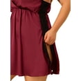 thumbnail image 5 of Agnes Orinda Women's Plus Size Valentines Day Satin Camisole Deep V Neck Side Slit Lace Sleepshirts 1X Burgundy, 5 of 7