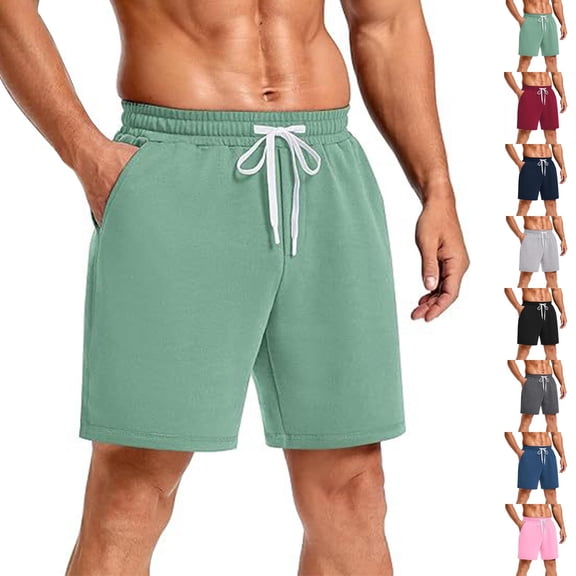 Lumtrix Men's Casual Sweat Shorts Cotton Athletic Running Lounge Shorts with Drawstring Pockets for Workout Gym Dark Gray XL