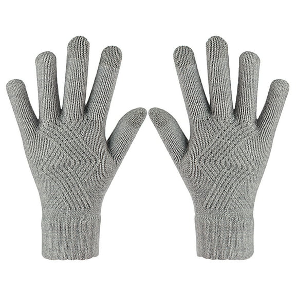 Zpanxa Womens Mens Winter Gloves Wool Knitted Touch Screen Gloves Winter Warm Gloves Cold Weather Thermal Snow Gloves