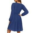 thumbnail image 3 of UVN Vestidos de Otoño para Mujer, Vestido Midi de Manga Larga con Cuello en V y Corte a, Vestido Veraniego con Estampado Floral de Playa Boho, 3 of 7