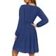 thumbnail image 3 of UVN Vestidos de Otoño para Mujer, Vestido Midi de Manga Larga con Cuello en V y Corte a, Vestido Veraniego con Estampado Floral de Playa Boho, 3 of 7