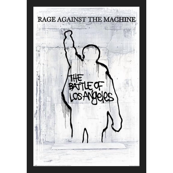 BUY ART FOR LESS Officially Licensed Rage Against the Machine Battle for Los Angelos Framed Art Poster - 24 x 36 Inch - Sturdy Engineered Wood Frame with Plexi Glass - Ready To Hang