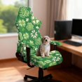 thumbnail image 3 of SCRAWLGOD St. Patrick's Day Four Leaf Clover Beige Green 4 Pieces Gaming Chair Covers Slipcovers Non-Slip Gamer Chair Cover Washable Stretch Rotating Armchair Covers with Armrest Covers, 3 of 7
