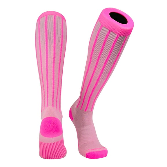 MK Socks Baseball Softball Pinstripe Knee high Socks - Pink