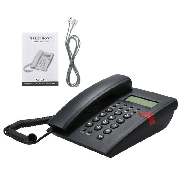 Telephone Desktop Battery-free Landline Telephone with Caller Identification BlackUS Telephone Line