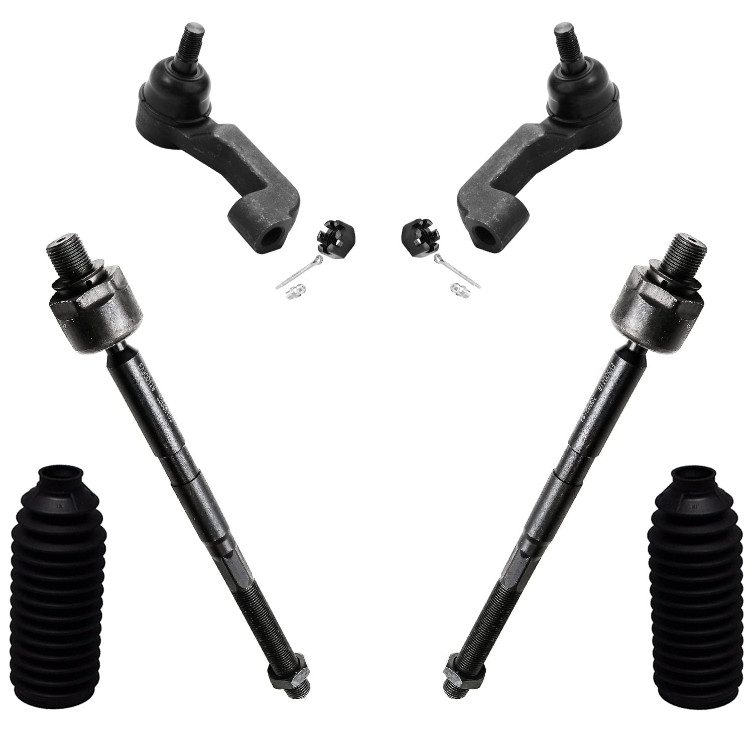 Inner Outer Tie Rods & Steering Boot Kit for 2005 2006 2007 Jeep Liberty Sway Bar Links Lower Ball Joints 12pc Front Upper Control Arm w/Ball Joints 