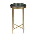 thumbnail image 2 of Kate and Laurel Celia Table d'Appoint Ronde en Métal Pliable, Gris avec Base Dorée, 2 of 2