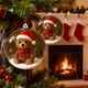 thumbnail image 5 of Bola de Adorno para Árbol de Navidad | Colgante Esférico de Cristal Transparente con Minianimales, Gorros y Bufandas de Papá Noel | Decoración Navideña de Plástico Multicolor | Regalo de Navidad | De, 5 of 6