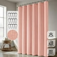 thumbnail image 6 of Blush Pink Extra Long Linen Shower Curtain, 108 Inch Long Heavy Duty Fabric Shower Curtain Set with 12 Metal Hooks, Waterproof Decor Machine Washable for Bathroom Bathtub Hotel, 72 x 108, 6 of 14